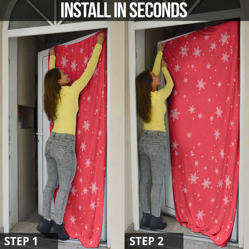 Bossy Elf Christmas Door Cover with Snowflakes and Striped Sleeves - Wonder Print Shop