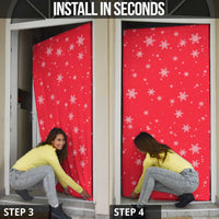 Bossy Elf Christmas Door Cover with Snowflakes and Striped Sleeves - Wonder Print Shop