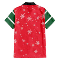 Bossy Elf Christmas Family Matching Short Sleeve Bodycon Dress and Hawaiian Shirt with Snowflakes and Striped Sleeves - Wonder Print Shop