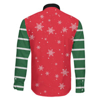 Bossy Elf Christmas Family Matching Short Sleeve Bodycon Dress and Hawaiian Shirt with Snowflakes and Striped Sleeves - Wonder Print Shop
