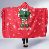 Bossy Elf Christmas Hooded Blanket with Snowflakes and Striped Sleeves - Wonder Print Shop