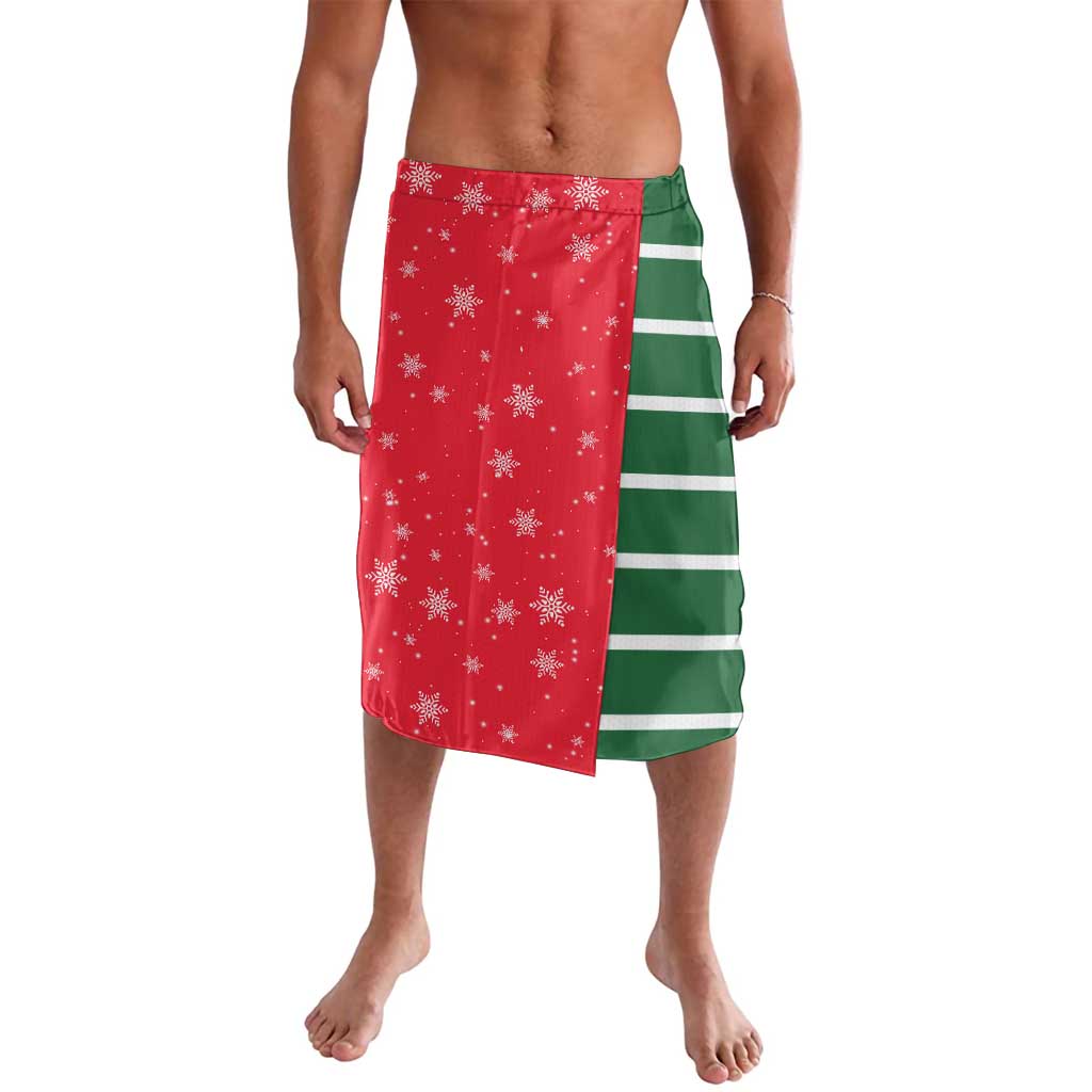 Bossy Elf Christmas Lavalava with Snowflakes and Striped Sleeves - Wonder Print Shop