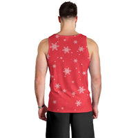 Bossy Elf Christmas Men Tank Top with Snowflakes and Striped Sleeves - Wonder Print Shop