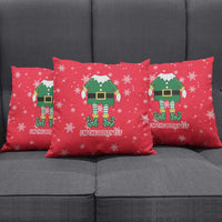 Bossy Elf Christmas Pillow Cover with Snowflakes and Striped Sleeves - Wonder Print Shop