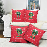 Bossy Elf Christmas Pillow Cover with Snowflakes and Striped Sleeves - Wonder Print Shop