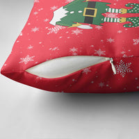 Bossy Elf Christmas Pillow Cover with Snowflakes and Striped Sleeves - Wonder Print Shop