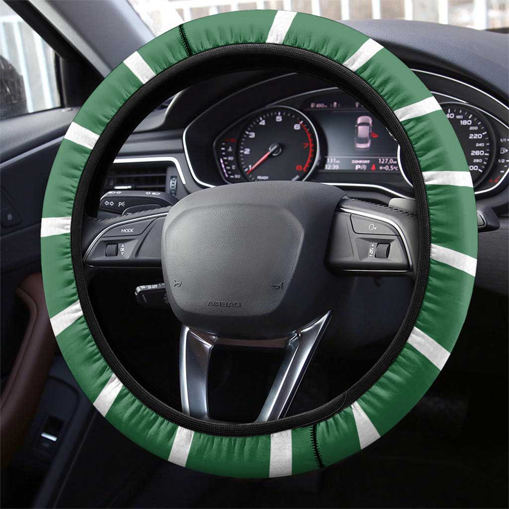 Bossy Elf Christmas Steering Wheel Cover with Snowflakes and Striped Sleeves - Wonder Print Shop