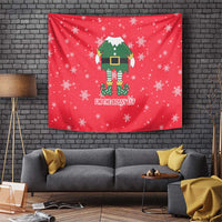 Bossy Elf Christmas Tapestry with Snowflakes and Striped Sleeves - Wonder Print Shop