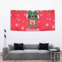 Bossy Elf Christmas Tapestry with Snowflakes and Striped Sleeves - Wonder Print Shop