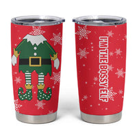 Bossy Elf Christmas Tumbler Cup with Snowflakes and Striped Sleeves - Wonder Print Shop