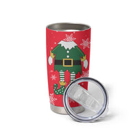 Bossy Elf Christmas Tumbler Cup with Snowflakes and Striped Sleeves - Wonder Print Shop