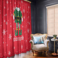 Bossy Elf Christmas Window Curtain with Snowflakes and Striped Sleeves - Wonder Print Shop
