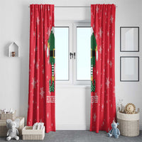 Bossy Elf Christmas Window Curtain with Snowflakes and Striped Sleeves - Wonder Print Shop