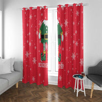 Bossy Elf Christmas Window Curtain with Snowflakes and Striped Sleeves - Wonder Print Shop