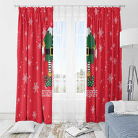 Bossy Elf Christmas Window Curtain with Snowflakes and Striped Sleeves - Wonder Print Shop