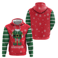Bossy Elf Christmas Zip Hoodie with Snowflakes and Striped Sleeves - Wonder Print Shop
