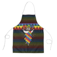 Rainbow Jesus Ah Men Christmas Apron with Colorful Stripes and Holiday Pattern - Wonder Print Shop