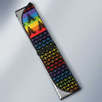 Rainbow Jesus Ah Men Christmas Auto Sun Shade with Colorful Stripes and Holiday Pattern - Wonder Print Shop