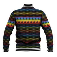 Rainbow Jesus Ah Men Christmas Baseball Jacket with Colorful Stripes and Holiday Pattern - Wonder Print Shop