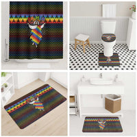 Rainbow Jesus Ah Men Christmas Bathroom Set with Colorful Stripes and Holiday Pattern - Wonder Print Shop