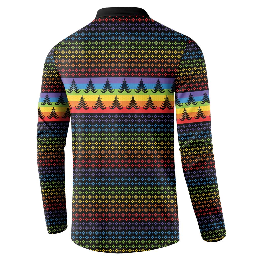 Rainbow Jesus Ah Men Christmas Button Sweatshirt with Colorful Stripes and Holiday Pattern - Wonder Print Shop