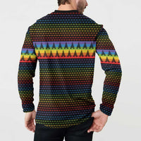 Rainbow Jesus Ah Men Christmas Button Sweatshirt with Colorful Stripes and Holiday Pattern - Wonder Print Shop
