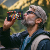 Rainbow Jesus Ah Men Christmas 4 in 1 Can Cooler Tumbler with Colorful Stripes and Holiday Pattern - Wonder Print Shop