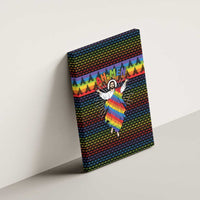 Rainbow Jesus Ah Men Christmas Canvas Wall Art with Colorful Stripes and Holiday Pattern - Wonder Print Shop