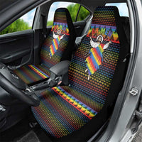 Rainbow Jesus Ah Men Christmas Car Seat Cover with Colorful Stripes and Holiday Pattern - Wonder Print Shop
