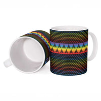 Rainbow Jesus Ah Men Christmas Ceramic Mug with Colorful Stripes and Holiday Pattern - Wonder Print Shop