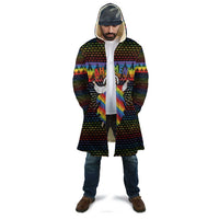 Rainbow Jesus Ah Men Christmas Cloak with Colorful Stripes and Holiday Pattern - Wonder Print Shop