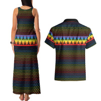 Rainbow Jesus Ah Men Christmas Couples Matching Tank Maxi Dress and Hawaiian Shirt with Colorful Stripes and Holiday Pattern - Wonder Print Shop