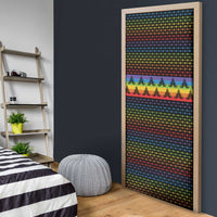 Rainbow Jesus Ah Men Christmas Door Cover with Colorful Stripes and Holiday Pattern - Wonder Print Shop