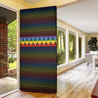 Rainbow Jesus Ah Men Christmas Door Cover with Colorful Stripes and Holiday Pattern - Wonder Print Shop