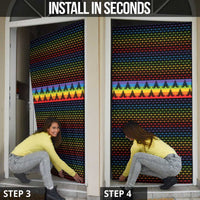 Rainbow Jesus Ah Men Christmas Door Cover with Colorful Stripes and Holiday Pattern - Wonder Print Shop