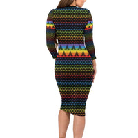 Rainbow Jesus Ah Men Christmas Family Matching Long Sleeve Bodycon Dress and Hawaiian Shirt with Colorful Stripes and Holiday Pattern - Wonder Print Shop