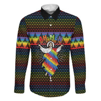 Rainbow Jesus Ah Men Christmas Family Matching Mermaid Dress and Hawaiian Shirt with Colorful Stripes and Holiday Pattern - Wonder Print Shop