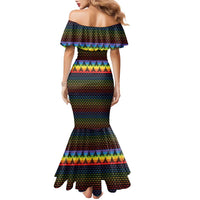 Rainbow Jesus Ah Men Christmas Family Matching Mermaid Dress and Hawaiian Shirt with Colorful Stripes and Holiday Pattern - Wonder Print Shop