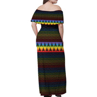 Rainbow Jesus Ah Men Christmas Family Matching Off Shoulder Maxi Dress and Hawaiian Shirt with Colorful Stripes and Holiday Pattern - Wonder Print Shop