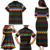 Rainbow Jesus Ah Men Christmas Family Matching Puletasi and Hawaiian Shirt with Colorful Stripes and Holiday Pattern - Wonder Print Shop