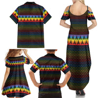 Rainbow Jesus Ah Men Christmas Family Matching Summer Maxi Dress and Hawaiian Shirt with Colorful Stripes and Holiday Pattern - Wonder Print Shop