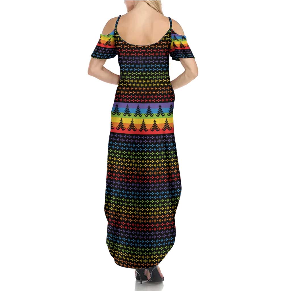 Rainbow Jesus Ah Men Christmas Family Matching Summer Maxi Dress and Hawaiian Shirt with Colorful Stripes and Holiday Pattern - Wonder Print Shop