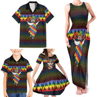 Rainbow Jesus Ah Men Christmas Family Matching Tank Maxi Dress and Hawaiian Shirt with Colorful Stripes and Holiday Pattern - Wonder Print Shop