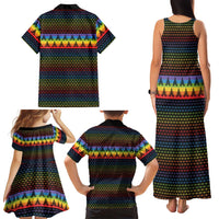 Rainbow Jesus Ah Men Christmas Family Matching Tank Maxi Dress and Hawaiian Shirt with Colorful Stripes and Holiday Pattern - Wonder Print Shop