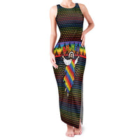 Rainbow Jesus Ah Men Christmas Family Matching Tank Maxi Dress and Hawaiian Shirt with Colorful Stripes and Holiday Pattern - Wonder Print Shop