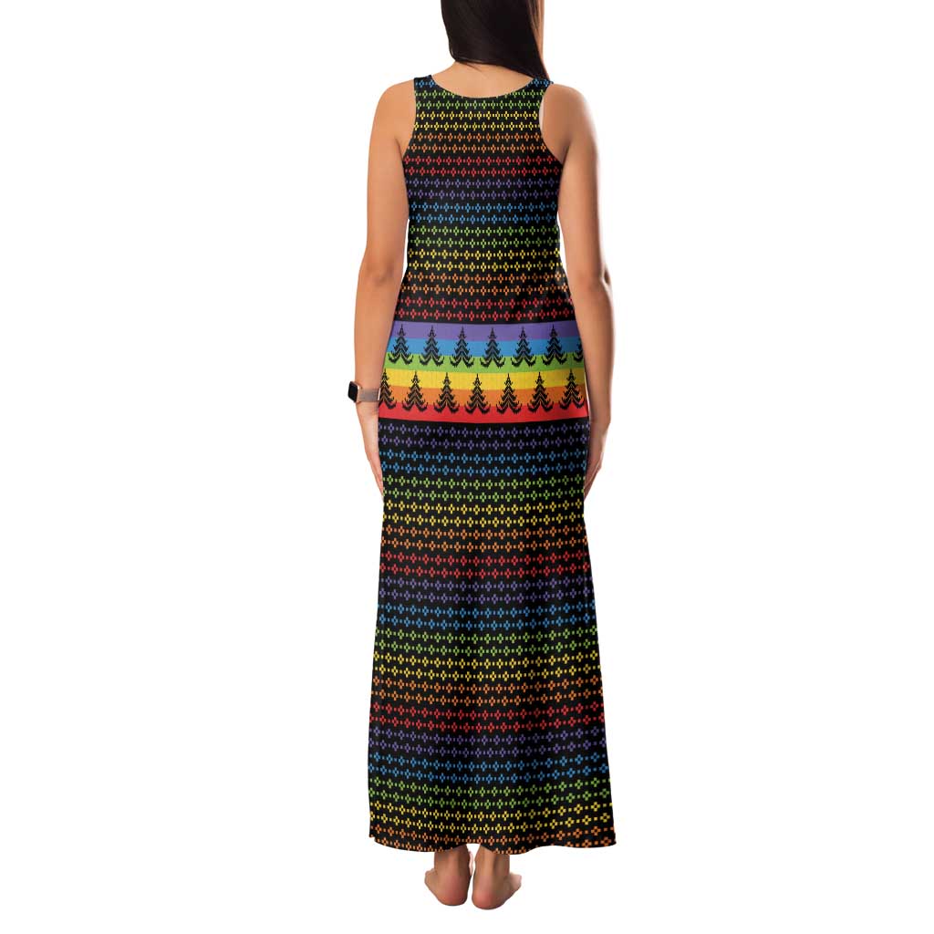 Rainbow Jesus Ah Men Christmas Family Matching Tank Maxi Dress and Hawaiian Shirt with Colorful Stripes and Holiday Pattern - Wonder Print Shop