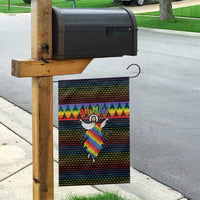 Rainbow Jesus Ah Men Christmas Garden Flag with Colorful Stripes and Holiday Pattern - Wonder Print Shop