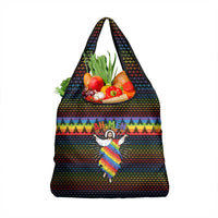 Rainbow Jesus Ah Men Christmas Grocery Bag with Colorful Stripes and Holiday Pattern - Wonder Print Shop