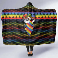 Rainbow Jesus Ah Men Christmas Hooded Blanket with Colorful Stripes and Holiday Pattern - Wonder Print Shop