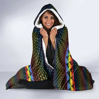 Rainbow Jesus Ah Men Christmas Hooded Blanket with Colorful Stripes and Holiday Pattern - Wonder Print Shop